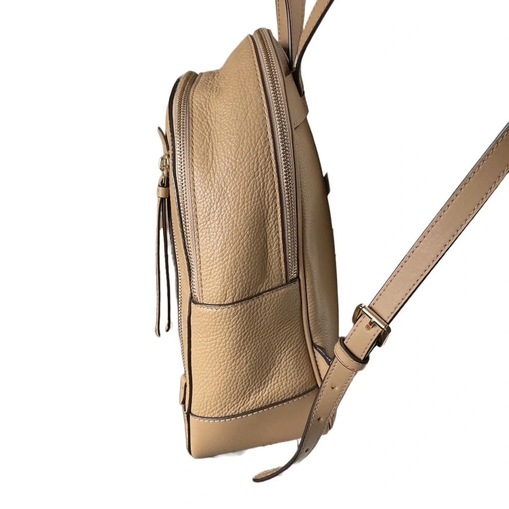 Michael Kors Brooklyn Signature Logo Semi Lux Medium Tan Backpack
